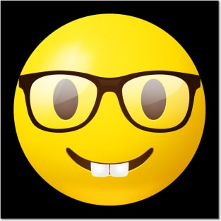Nerd face emoji Posters and Art